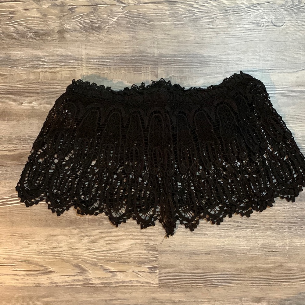 NEW Cotton Candy Ruby and Jenna Black Cropped Tube Top with lace overlay. S